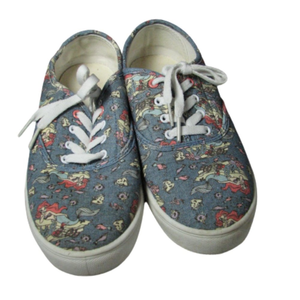 Disney Ariel Little Mermaid Princess Sneakers Women Size 9 Lace Up Shoes